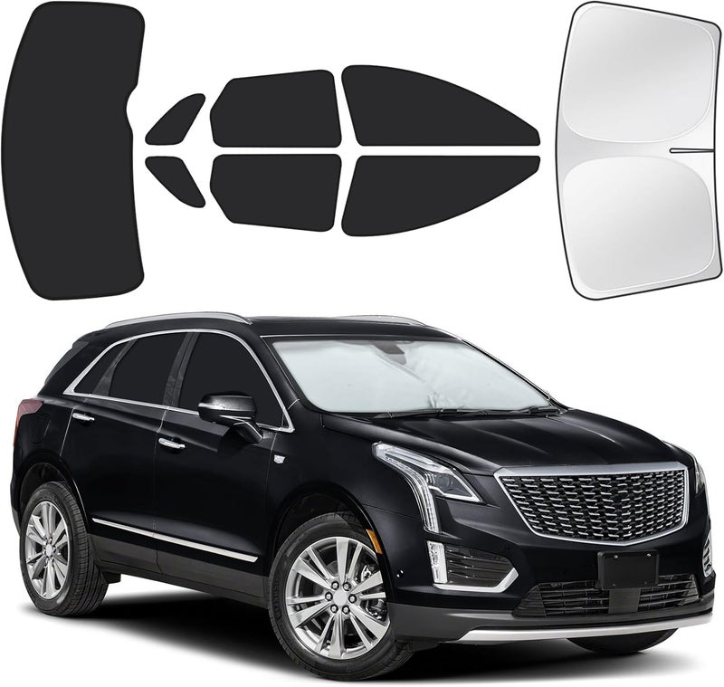 JASVIC for Cadillac XT5 2017-2025 Car Window Shades, 8pcs Privacy Sun Shade Set for Front Windshield Side and Rear Windows, Full Window Covers Keeps Vehicle Cool for Camping Napping - Image 1